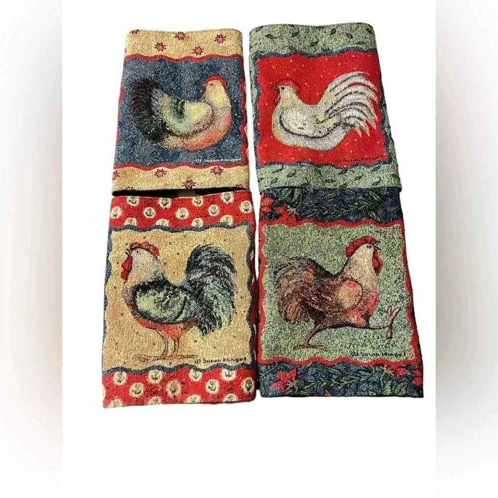 Something To Crow About Roosters Tapestry Placemats Susan Winget 4